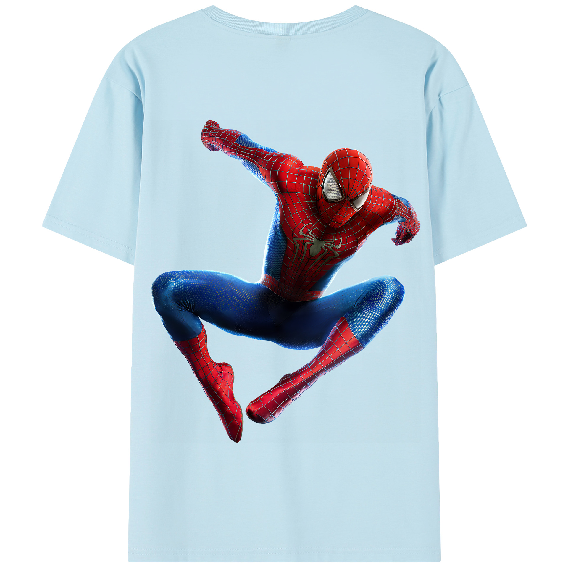 （画像用） Spider Man スパイダーマン 綿100％半袖Tシャツ（背面プリント）
